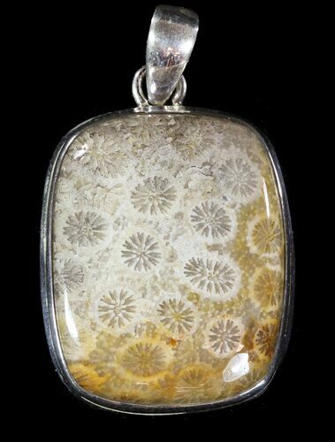 Million Year Old Fossil Coral Pendant - Sterling Silver #48818
